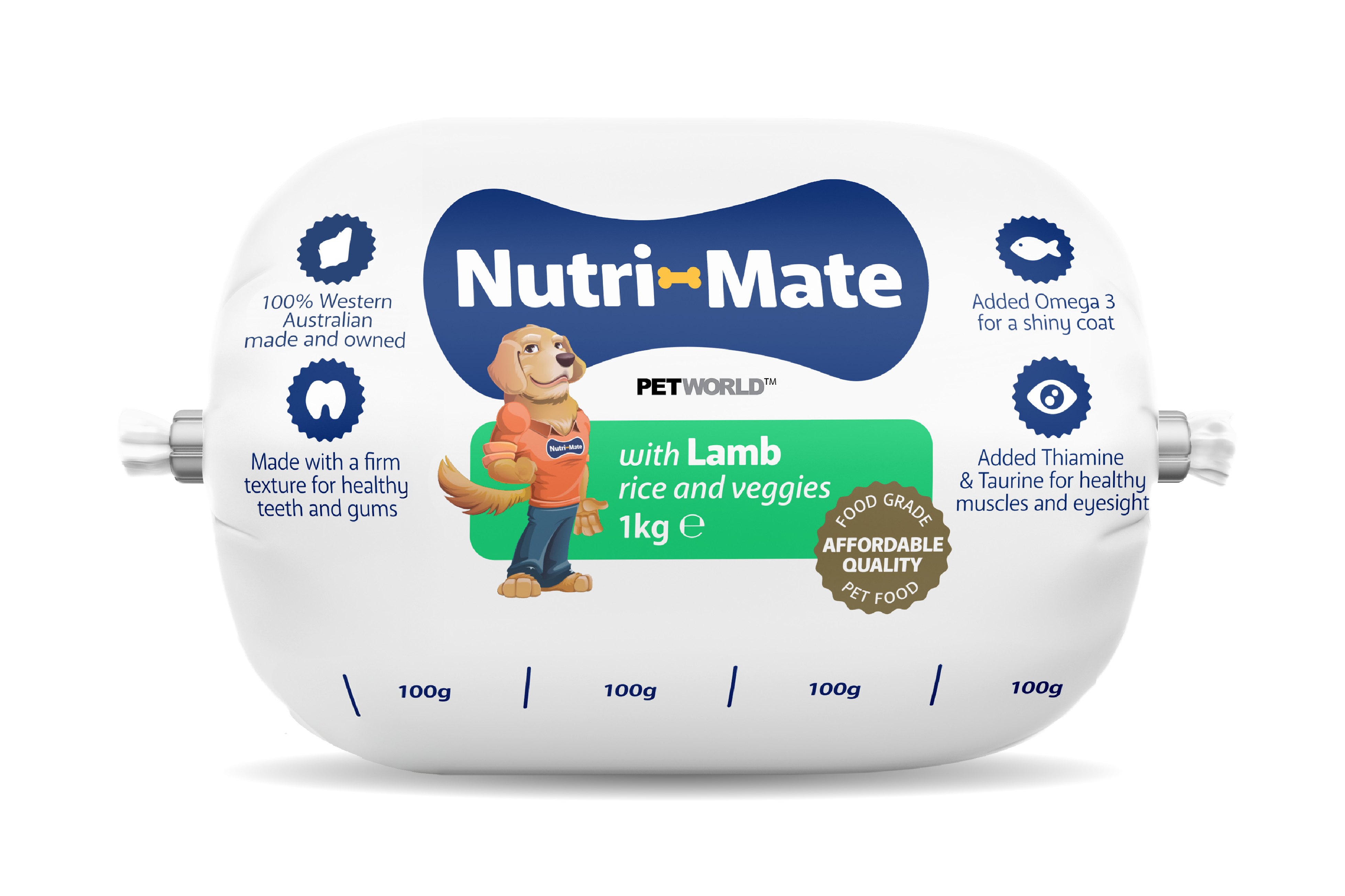[Trial Pack][Frozen/Chilled Fresh Dog Food] Nutri-Mate Lamb with Rice and Vegetables 450g