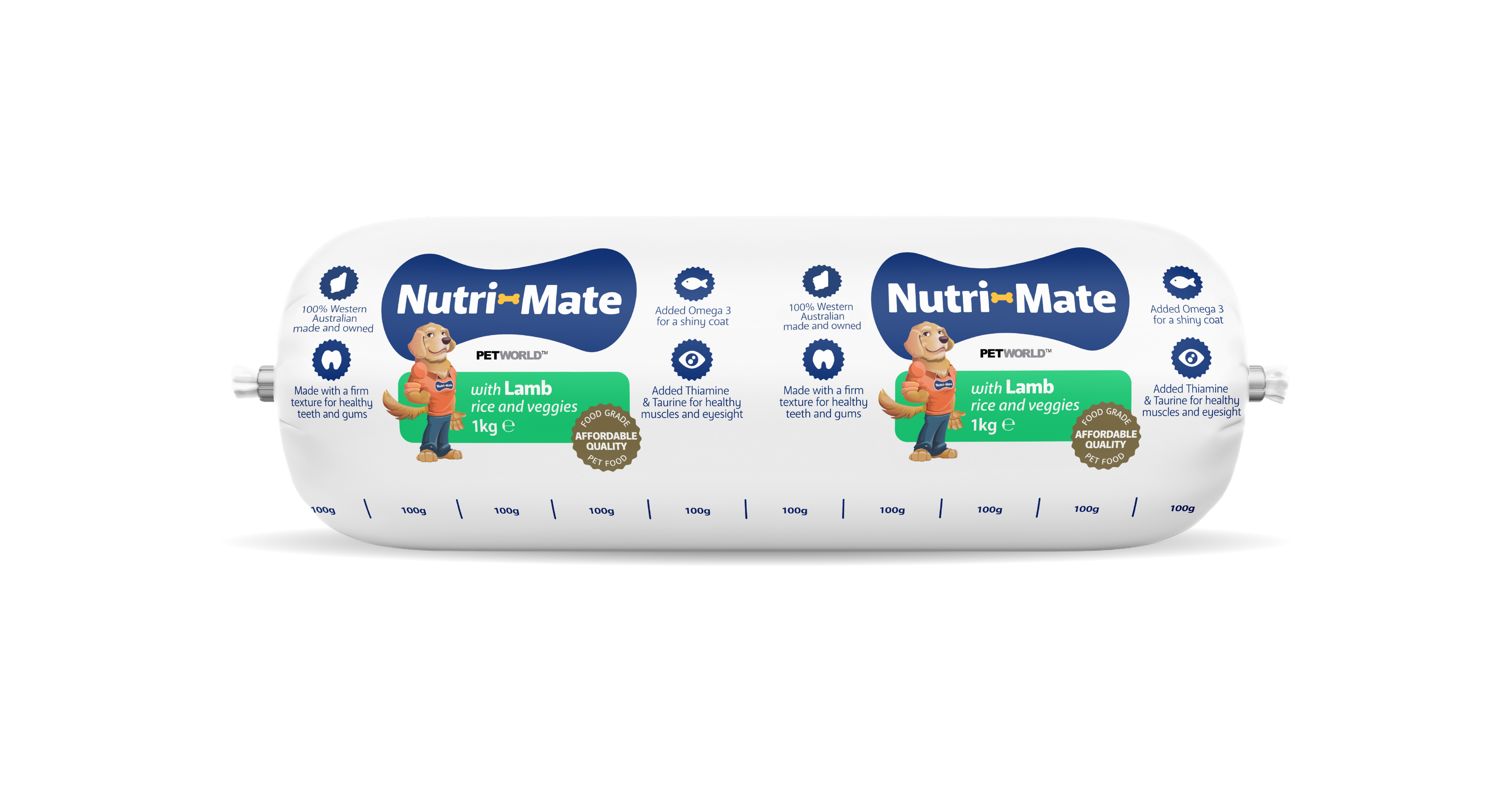 [Frozen/Chilled Fresh Dog Food] Nutri-Mate Lamb with Rice and Veggies 1kg
