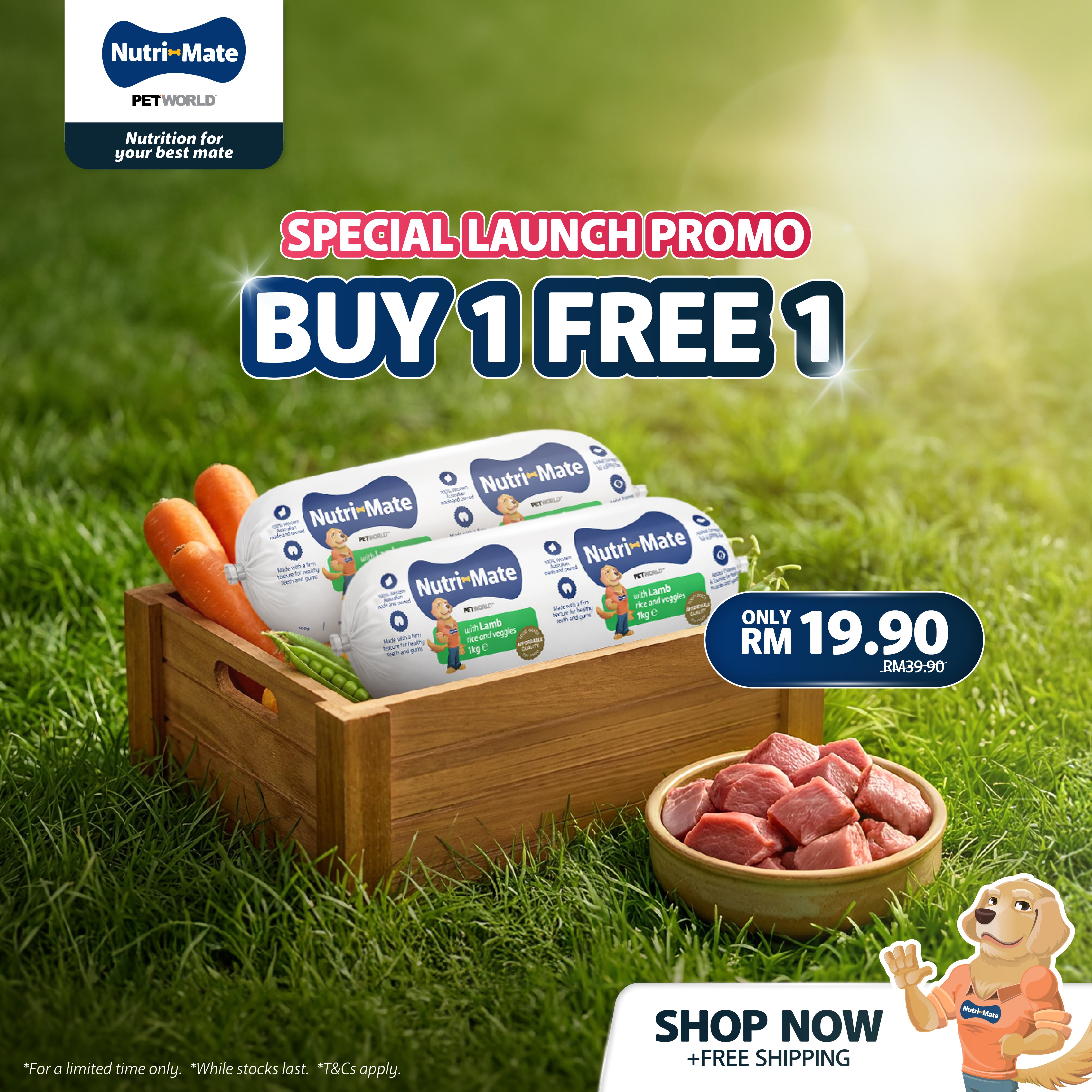 [Trial Pack][Frozen/Chilled Fresh Dog Food] Nutri-Mate Lamb with Rice and Vegetables 450g