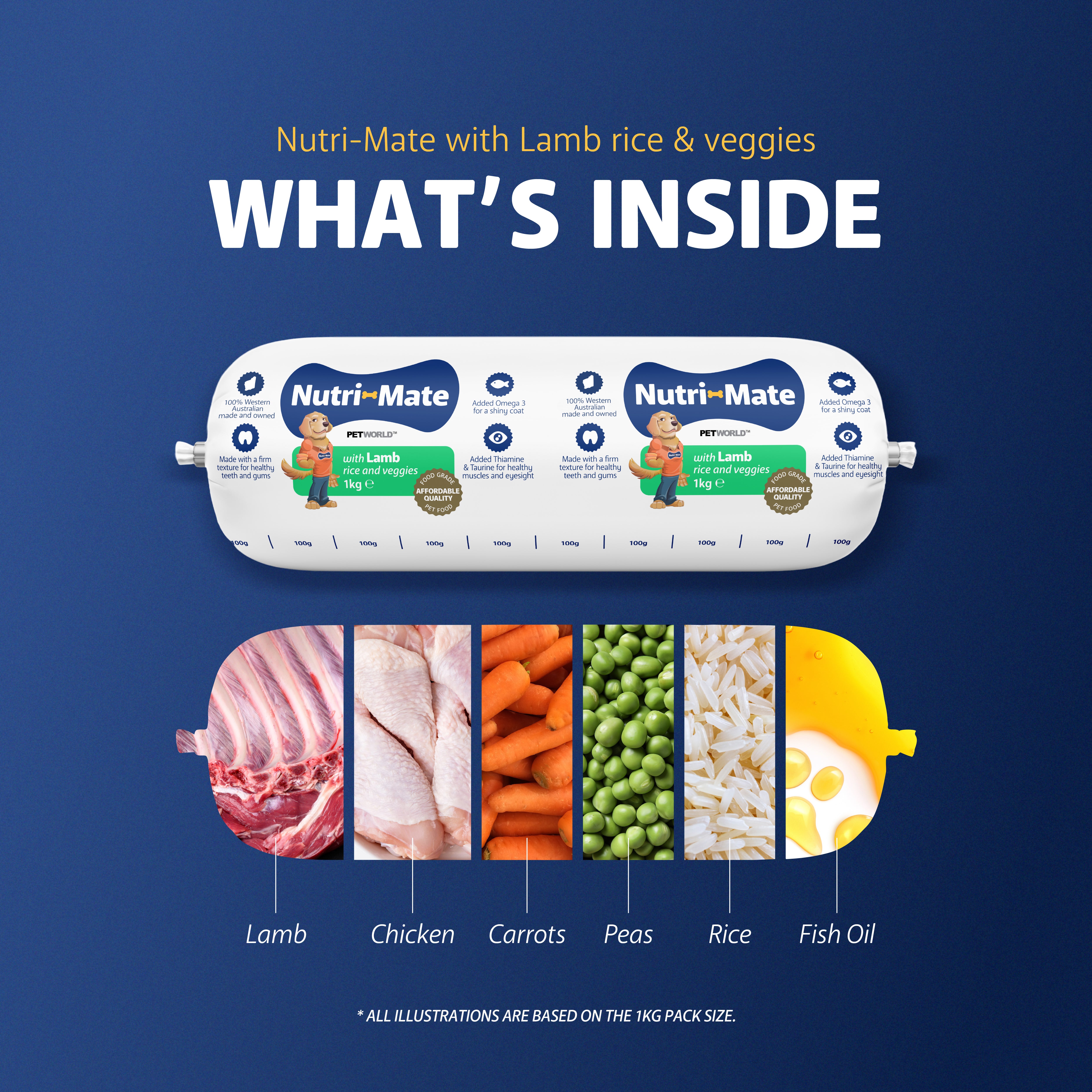[Frozen/Chilled Fresh Dog Food] Nutri-Mate Lamb with Rice and Veggies 1kg