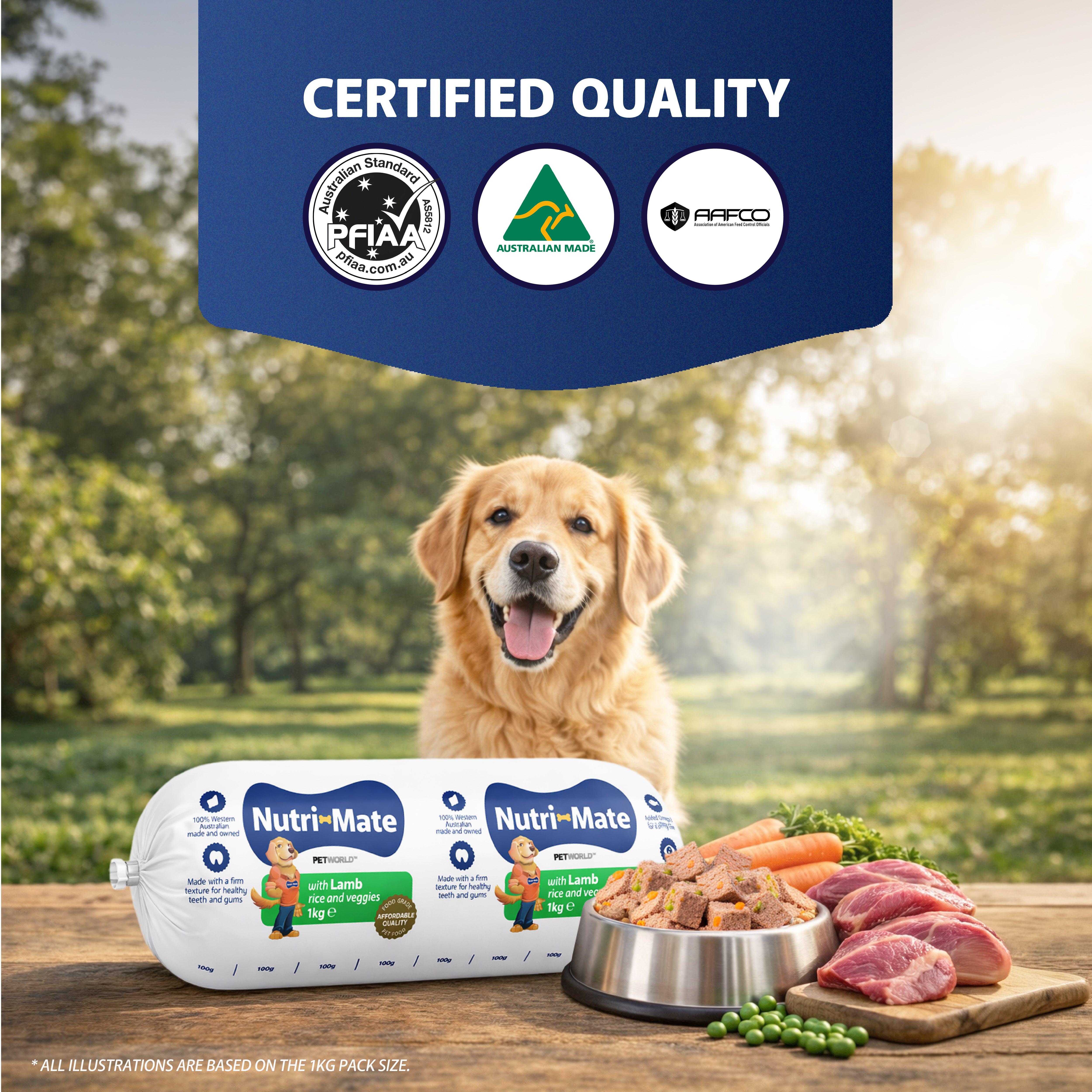 [Frozen/Chilled Fresh Dog Food] Nutri-Mate Lamb with Rice and Veggies 1kg
