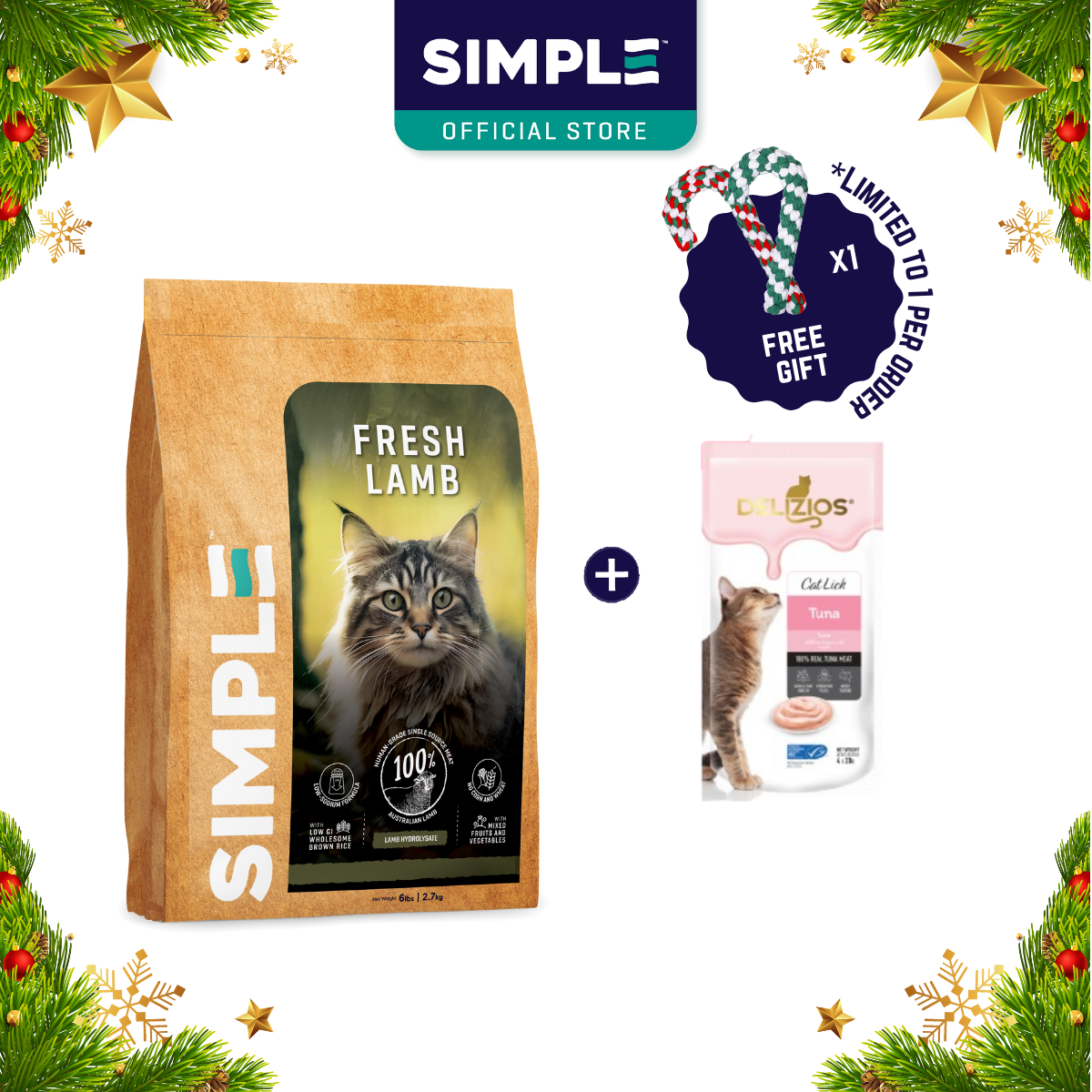 [Christmas Deal] SIMPLE x Delizios Fresh Lamb Cat Food Tasty Bundle