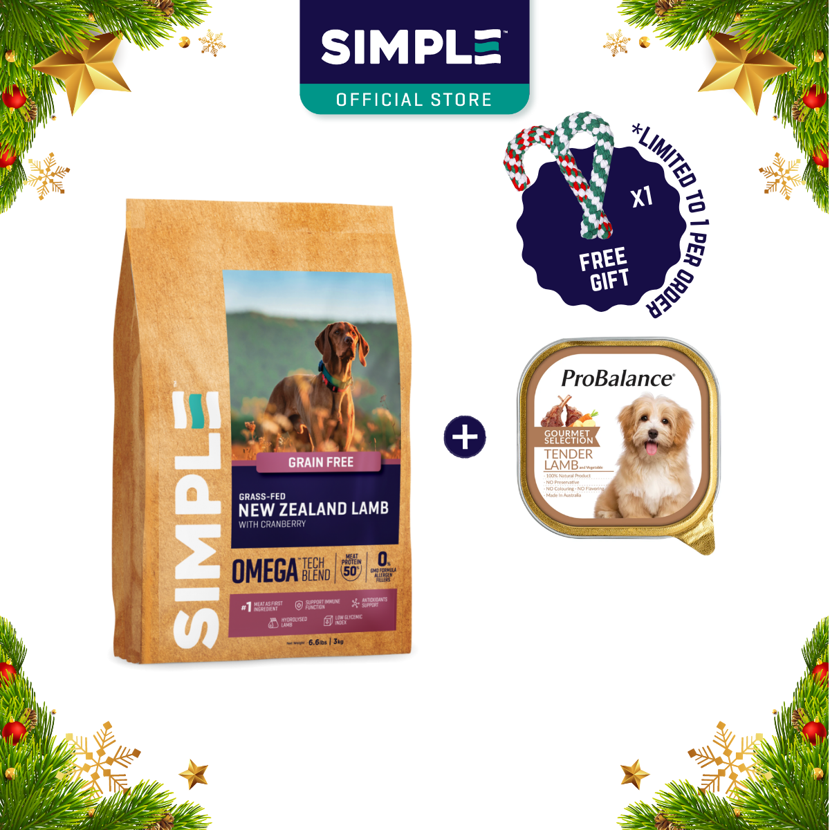 [Christmas Deal] SIMPLE x ProBalance Gourmet Series Tender Lamb Grain-Free Lamb Dog Food Bundle