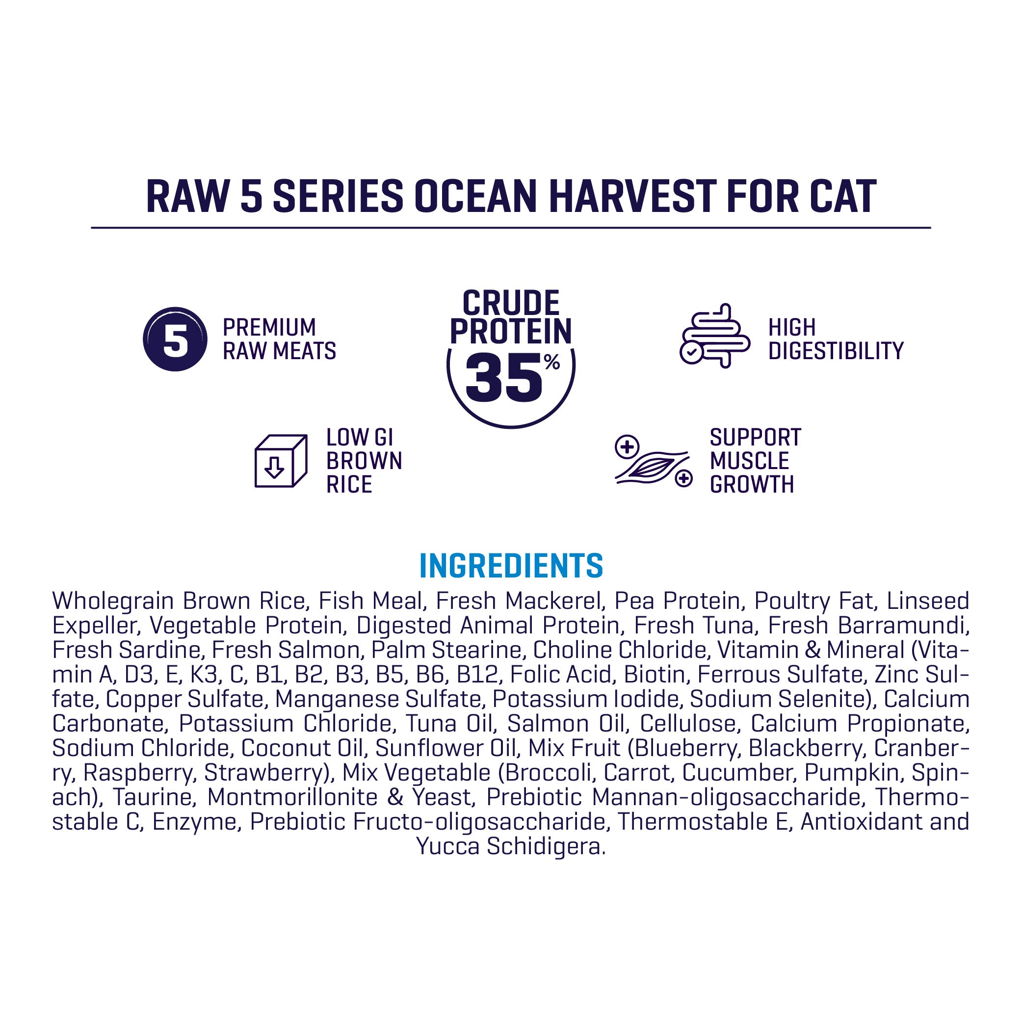 Raw 5 Series Ocean Harvest Cat Food (2.7KG)