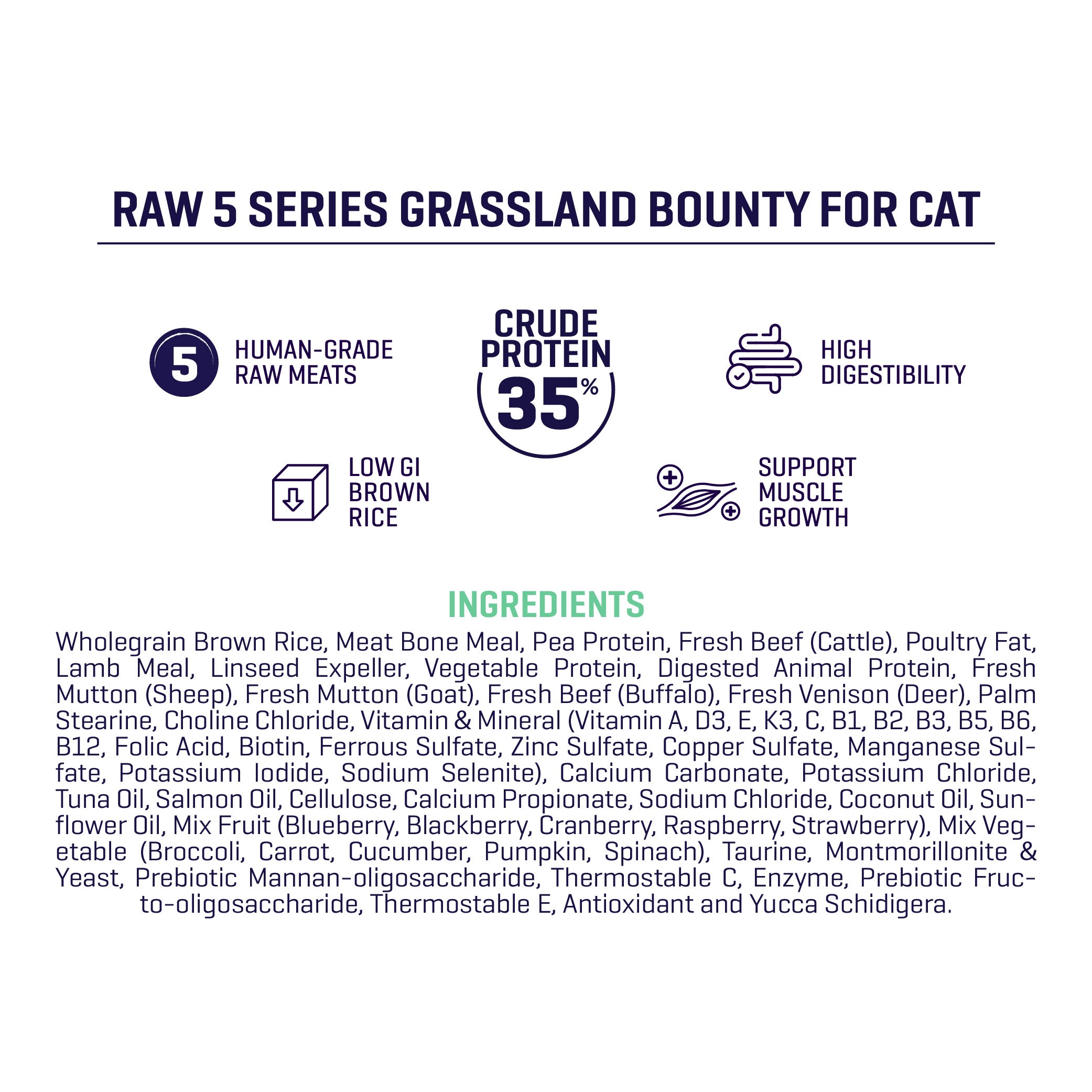 Raw 5 Series Grassland Bounty Cat Food (8.1KG)