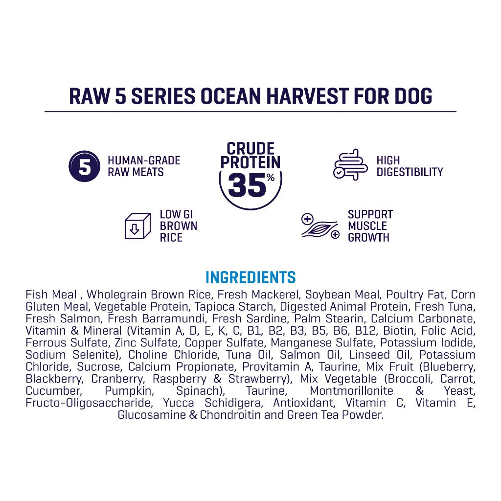 [Bundle] Raw 5 Series Ocean Harvest Dog Food 1KG + 300G FREE
